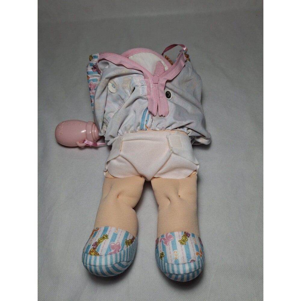 1992 Cabbage Patch Kids Toddler Collection Love N Care Baby Purple Eyes Orange H - Picture 5 of 12